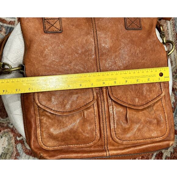 Vintage FOSSIL Crossbody Convertible Bag Purse Messenger Leather Key Zipper - Picture 16 of 16